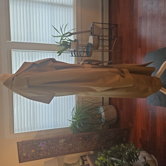 VTG Barneys New York Mens Preppy Double Breasted Wool USA Trench Coat Beige 48 - Picture 3 of 13